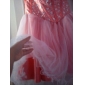 A-line Sweetheart Knee-length Elastic Woven Satin Tulle Cocktail Dress