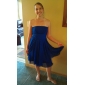 A-line Strapless Knee-length Chiffon Bridesmaid Dress 