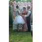 Audrey Hepburn Funny Face Ball Gown Bateau Knee-length Satin Tulle Wedding Dress