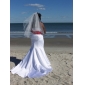 Trumpet/ Mermaid Sweetheart Court Train Satin Draped Wedding Dress