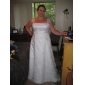 Princess A-Line Court Train Satin Lace Wedding Dress