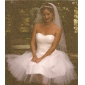 Ball Gown Sweetheart Knee-length Wedding Dress With 3D Floral 