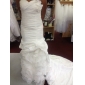 Trumpet/ Mermaid One Shoulder Court Train Taffeta Wedding Dress