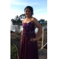 Sheath/Column One Shoulder Floor-length Chiffon And Stretch Satin Evening Dress 