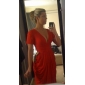 Chiffon Sheath/Column V-neck Floor-length Evening Dress inspired by Katharine Mcphee 