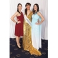 Trumpet/Mermaid V-neck Sweep/Brush Train Sequined Evening Dress inspired by Kellie Pickler 