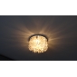 White Shell + Crystal Flush Mount (Chrome Finish)
