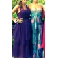 Tulle Satin A-line Straps Tea-length Evening Dress inspired by Mila Kunis at Emmy Award