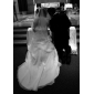Beautiful Two-tier Fingertip Length Wedding Veil With Lace Applique Edge