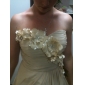 A-line Strapless Knee-length Chiffon Cocktail Dress With Flowers 