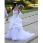 Ball Gown Sweetheart Chapel Train Taffeta Pick-Ups Wedding Dress