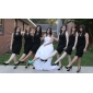 A-line Sweetheart Court Train Organza Wedding Dress