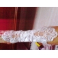 en satin fingerless gants de mariée mariage coude longueur