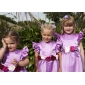 Ball Gown Jewel Knee-length Puff Balloon Satin Tulle Flower Girl Dress