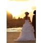 Ball Gown Sweetheart Chapel Train Taffeta Pick-Ups Wedding Dress