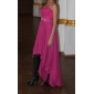 High Low Sweetheart Chiffon Evening Dress With Beadings