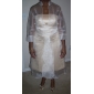 A-line 3/4-length Sleeve Knee-length Satin organza Wedding Dress