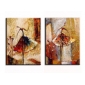 Hand-painted Abstract Oil Painting with Stretched Frame - Set of 2