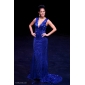 Trumpet/Mermaid V-neck Sweep/Brush Train Sequined Evening Dress inspired by Kellie Pickler 