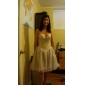 A-line Sweetheart Knee-length Stretch Satin Tulle Cocktail Dress