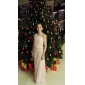 Sheath/ Column One Shoulder Floor-length Side-Draped Chiffon Evening Dress