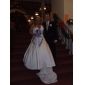 A-line Halter Chapel Train Taffeta Wedding Dress 