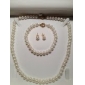 6,5 - 7mm aa witte zoetwater parel drie - delige set