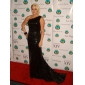 Sequined Trumpet/ Mermaid One Shoulder Sweep/ Brush Train Evening Dress inspired by Elizabeth Banks