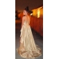 High Low A-line Strapless Taffeta And Sequin Evening/ Cocktail Dress