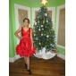 A-line V-neck Knee-length Satin Cocktail Dress