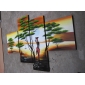 pintados a mano, pintura al óleo abstracta con el marco de estirado - juego de 4