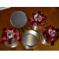 estanho favor clara top com laço vermelho (conjunto de 6)