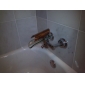 zeitgenössische Messing Badewanne Wasserhahn mit Glasauslauf (Wandmontage)