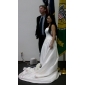 Ball Gown Strapless Chapel Train Satin Wedding Dress 