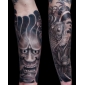 Três armas de ferro fundido tattoo kits com poder mini e 7 * 15ml de tinta