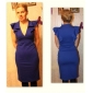 TS V шеи рябить bodycon платье (2 цвета)