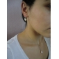 14k or blanc blanc 7,5 - 8 mm aa fw collier de perles et boucles d'oreilles set (xzz058)