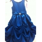 Ball Gown Scoop Tea-length Satin Flower Girl Dress