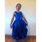 Ball Gown Scoop Tea-length Satin Flower Girl Dress