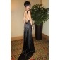 Stretch Satin A-line Bateau Sweep Train Evening Dress inspired by Simona Ventura at Venice Film Festival 