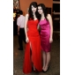 Column One Shoulder Sweep Train Chiffon Elastic Woven Satin Evening Dress inspired by Jennifer Aniston at Golden Globe 