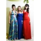 Column One Shoulder Sweep Train Chiffon Elastic Woven Satin Evening Dress inspired by Jennifer Aniston at Golden Globe 