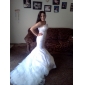 Trumpet/ Mermaid Sweetheart Sweep/ Brush Train Satin Organza Wedding Dress