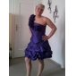 A-line One Shoulder Short/ Mini Taffeta Cocktail Dress