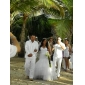 Trumpet/ Mermaid Sweetheart Floor-length Organza Tiered Wedding Dress