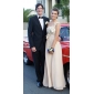 Sheath/Column One Shoulder Floor-length Chiffon And Stretch Satin Evening Dress 