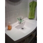 Color Changing LED Waterfall Bathroom Sink Faucets (Glass Handle)