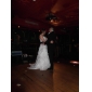A-line Princess Sweetheart Strapless Floor-length Organza Wedding Dress 