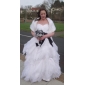 A-line Princess Sweetheart Strapless Floor-length Organza Wedding Dress 