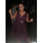 A-line V-neck Knee-length Chiffon Cocktail Dress